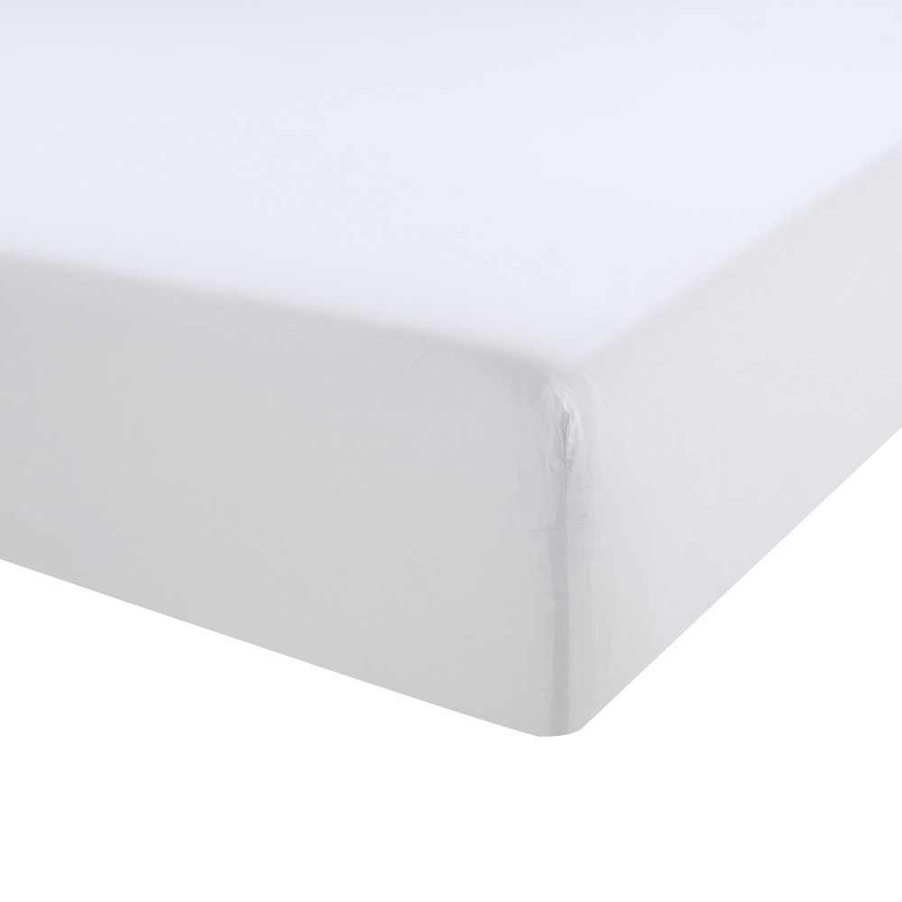 Egyptian Cotton Deep Fitted Bed Sheet White Superking Image 3