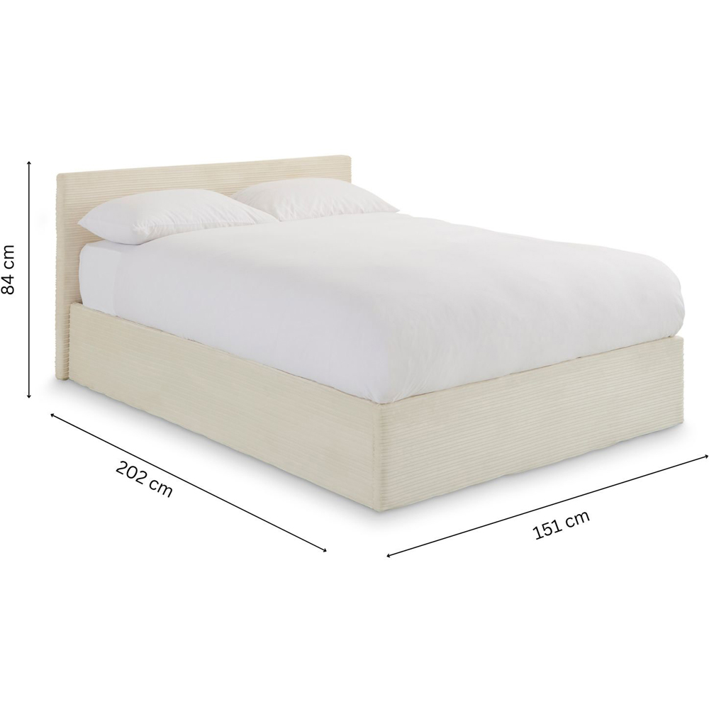 GFW Double Cream Corduroy End Lift Ottoman Bed Image 9