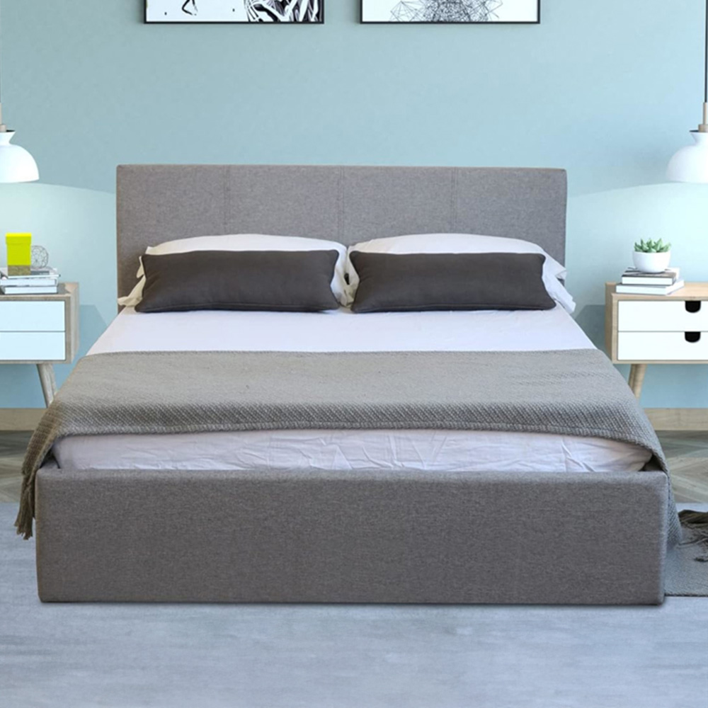 Home Treats Double Grey Ottoman Bed with Mattress Image 8