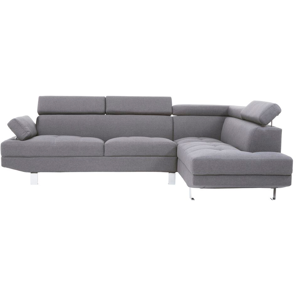 Premier Housewares Hanover Grey Linen 3 Seater Corner Sofa Image 2