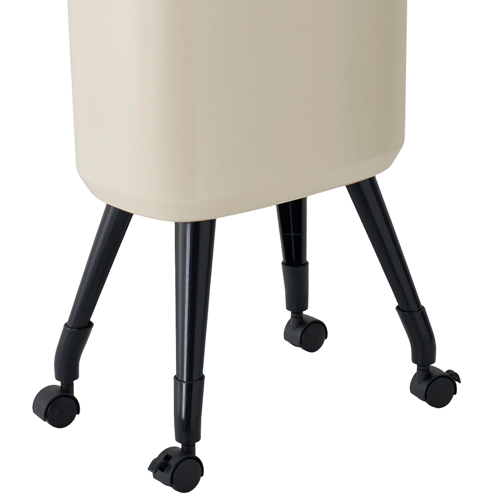 Living and Home Cream Flip Lid Rubbish Bin with Wheels 15L Image 5