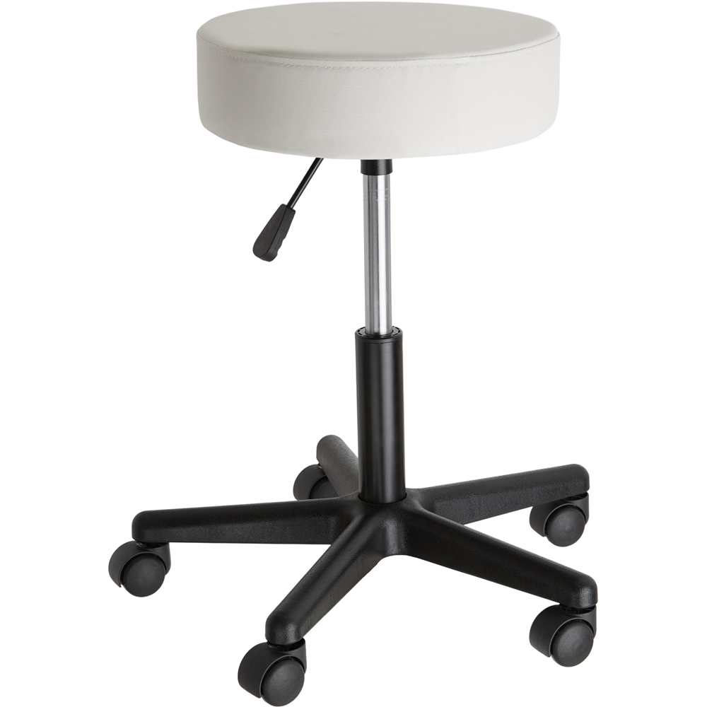 tectake Werner White Swivel Desk Stool Image 2