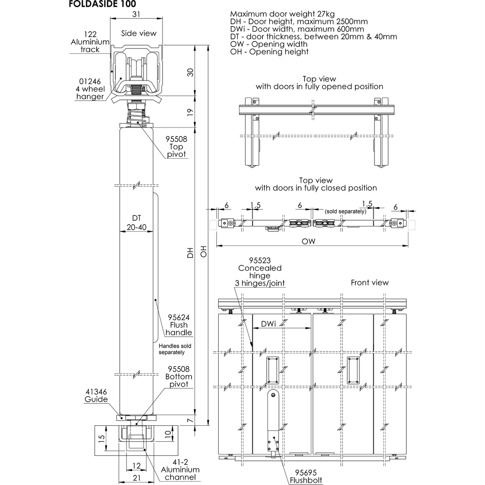Coburn Foldaside 100 4 Door and Centafold 100 3 ½ Door Set 2.4m Image 6
