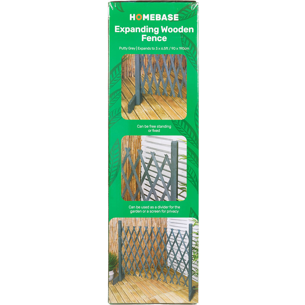 Expanding Wooden Trellis Fence Putty Grey Image 4