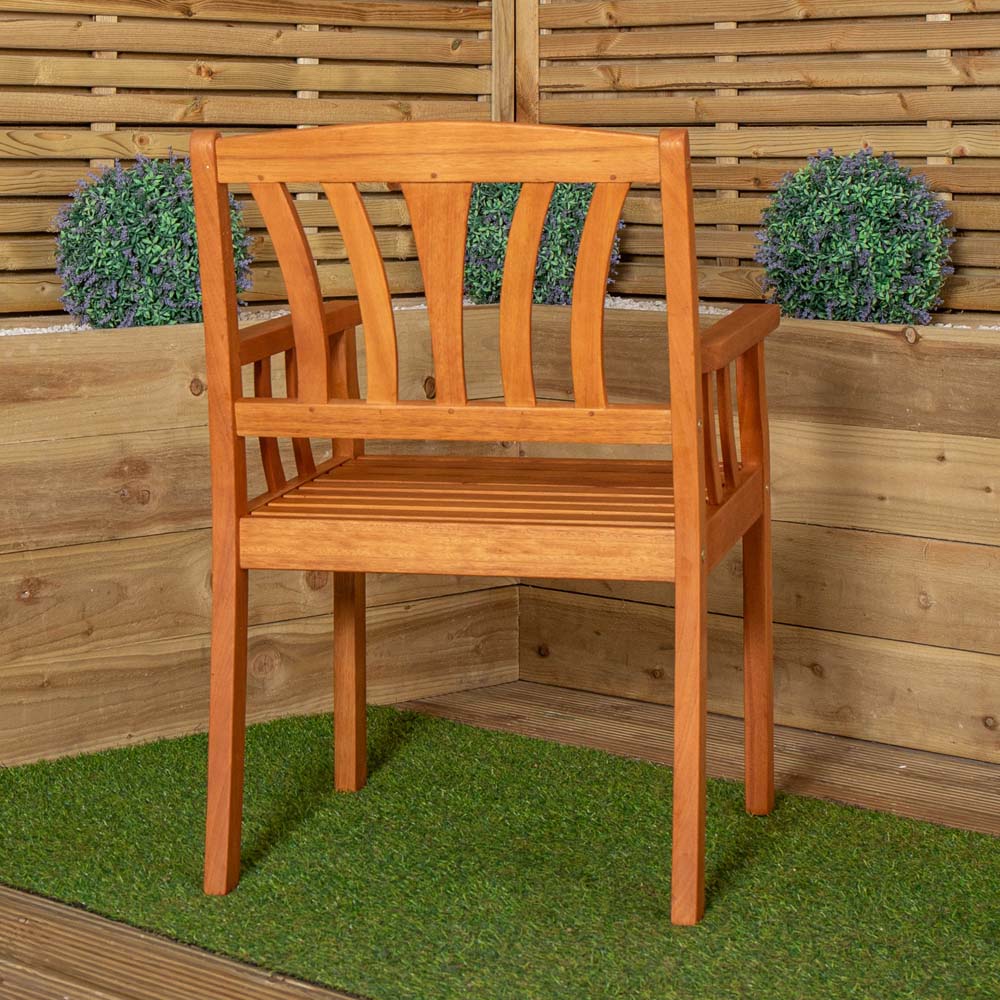 Samuel Alexander Kapalua Wooden Slatted Outdoor Dining Chair Image 8