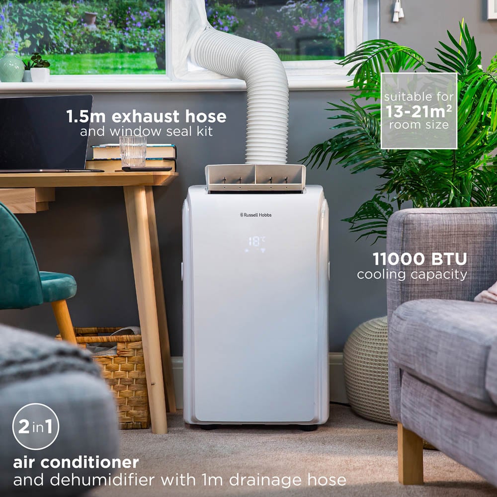 Russell Hobbs RHPAC11001 11000 BTU 2 in 1 Portable Air Conditioner and Dehumidifier Image 8