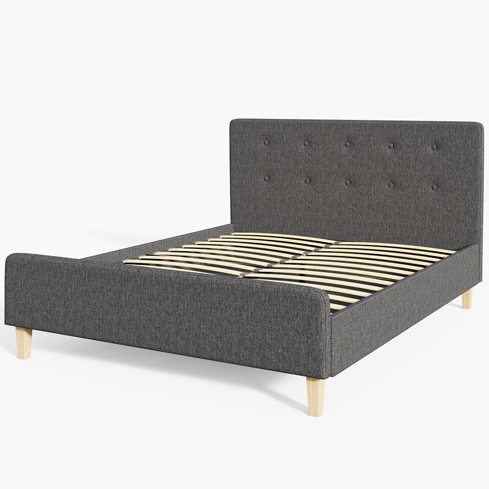 GFW Ashbourne King Size Grey Bed Frame Image 3