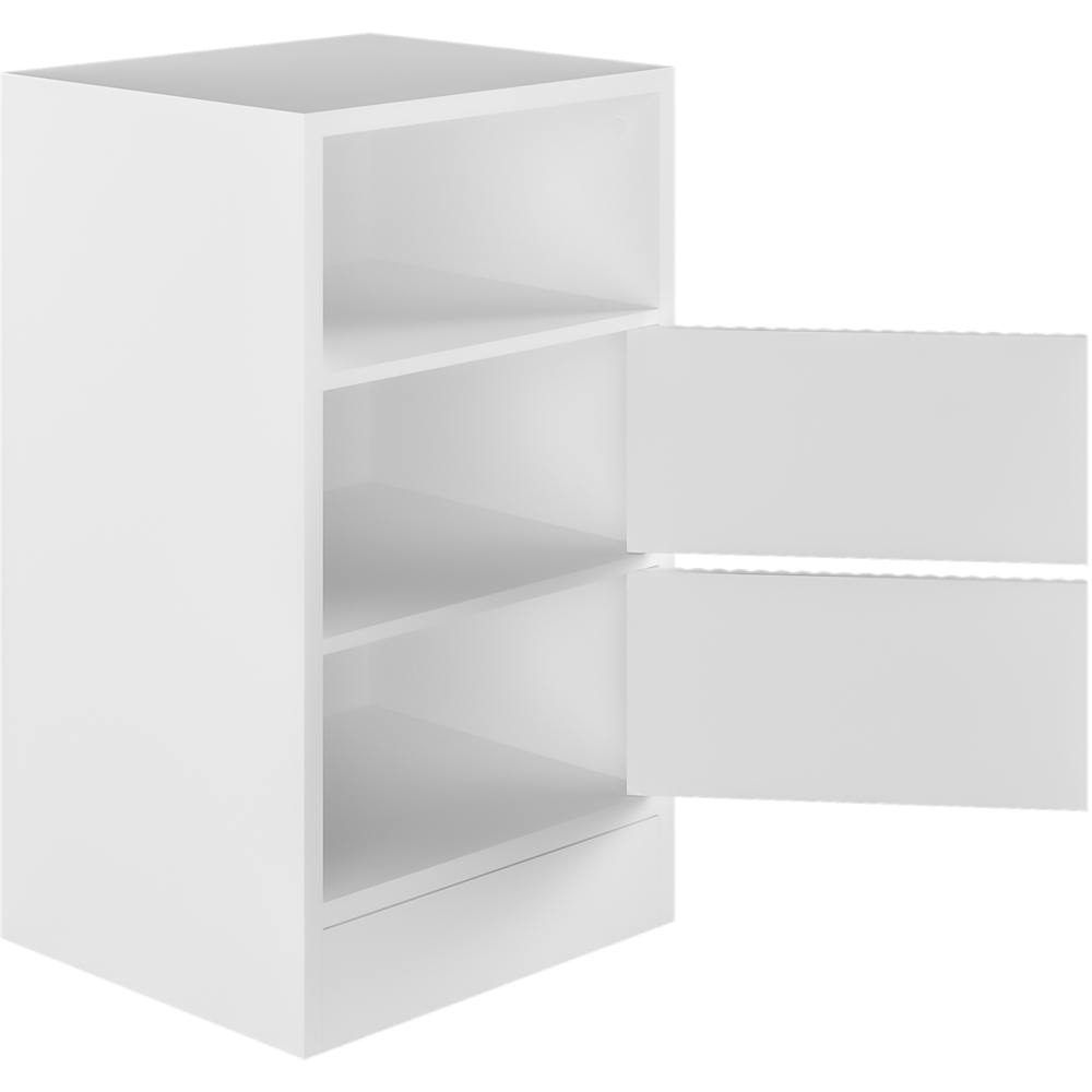 Flair Luca White Ribbed Mid Sleeper Bed with Chest and Cabinet Image 3
