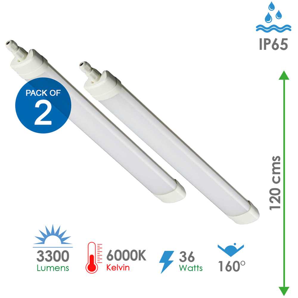 ENER-J 36W 6000K LED Triproof Batten 1200mm 2 Pack Image 9