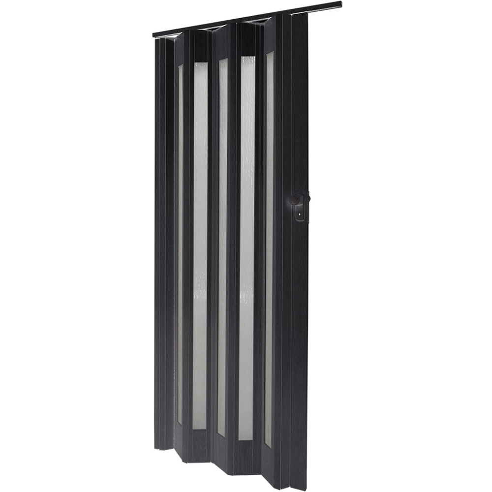 Living and Home Accordion Black PVC and Acrylic Folding Door 87 x 203cm Image 3