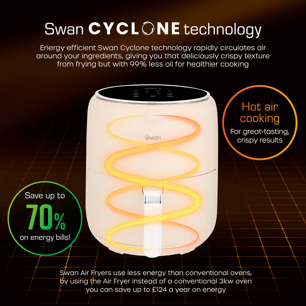 Swan Retro SD10513C Cream Digital Air Fryer 4.5L Image 3