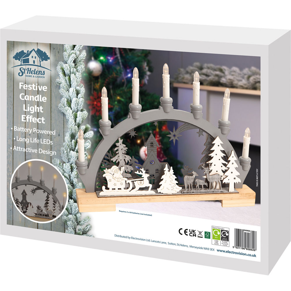 Xmas Haus Flickering LED Festive Candle Image 5