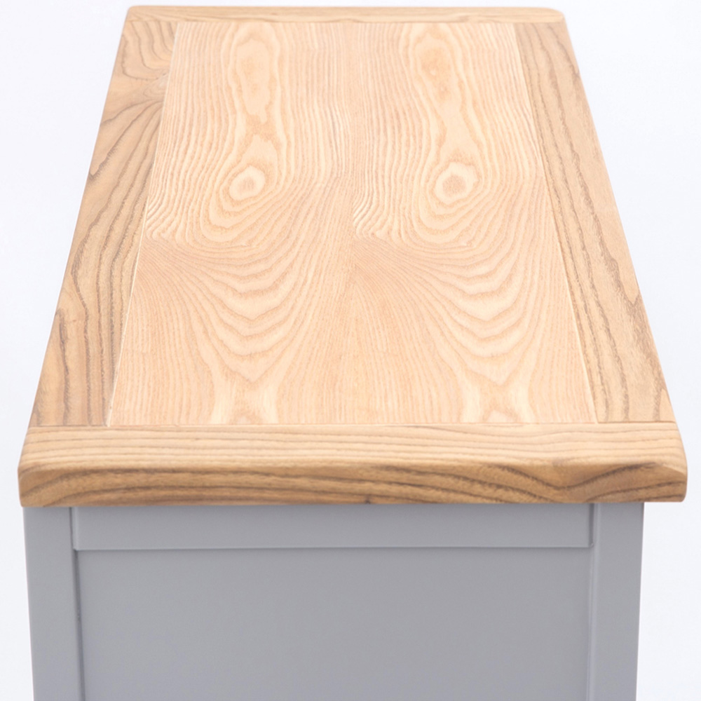 Cabinet Bits Biccari 5 Drawer Grey Chrome Knob Chest of Drawers Image 6