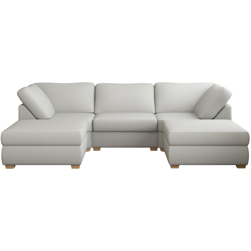 Nestle 5 Seater Mink Venice Fixed Back U-Shape Sofa Image 2