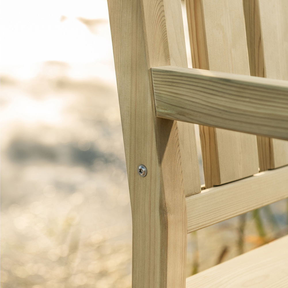 AMATA Ungurs 2 Seater Green Wooden Garden Bench Image 4