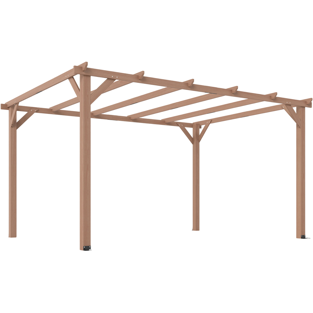 Outsunny 4 x 3m Maple Wood Effect Wooden Pergola Image 2
