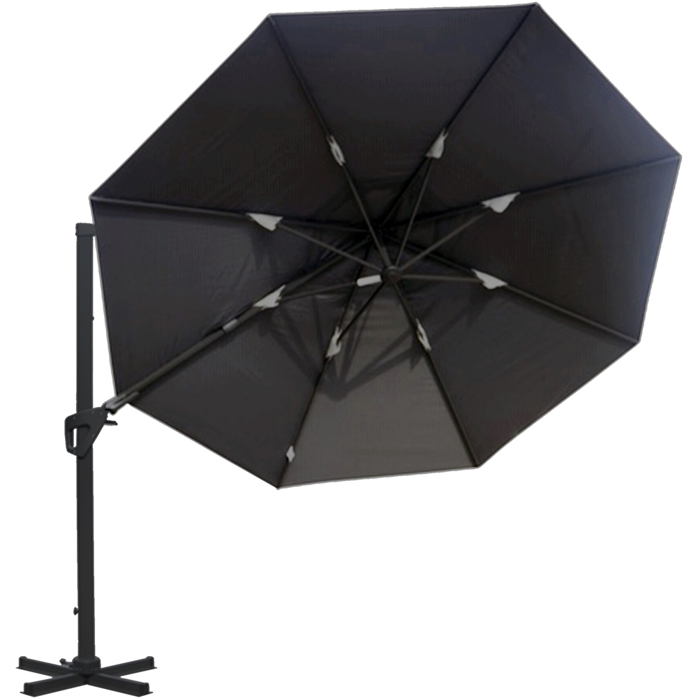 Charles Bentley Grey Premium Cantilever Parasol 3.5m Image 3