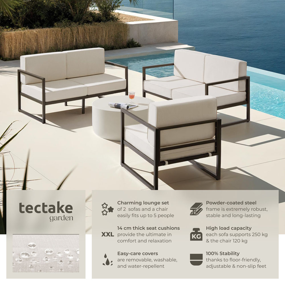 tectake Comosa 5 Seater Garden Sofa Set with Cushion Image 6