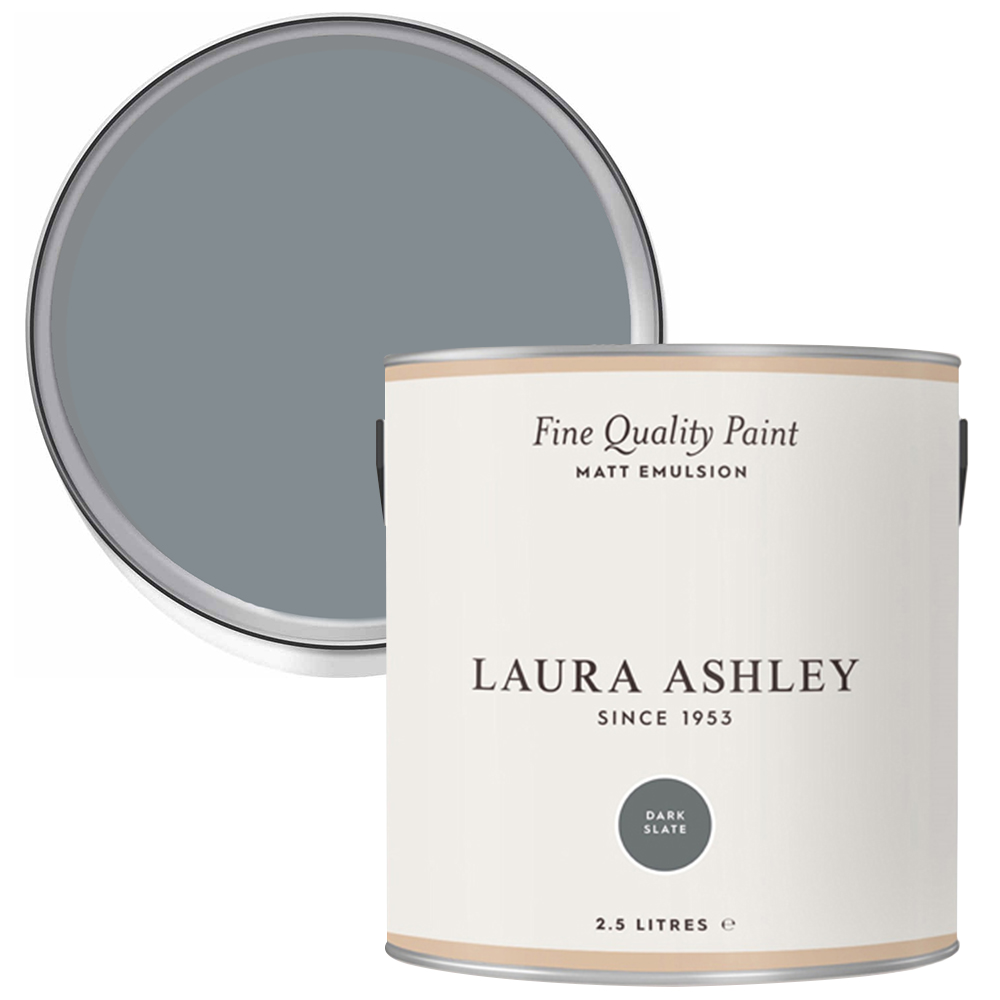 Laura Ashley Dark Slate Matt Emulsion Paint 2.5L Image 1