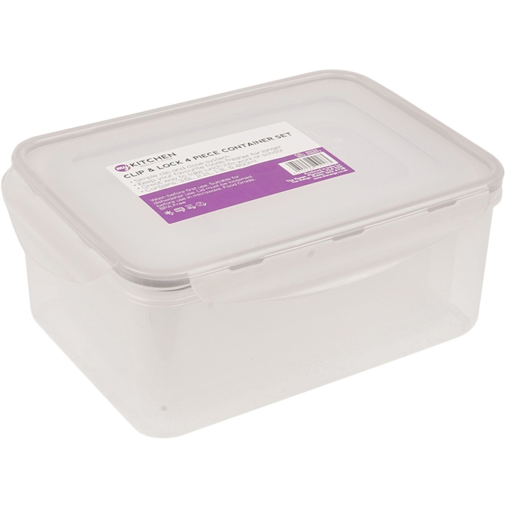 My Kitchen 4 Piece Clip and Lock Food Container with Lid Image 1
