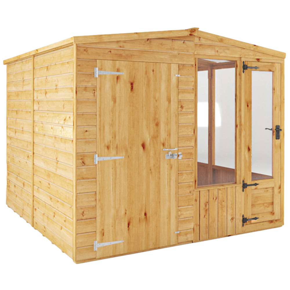 Mercia Woodsman Styrene 8 x 8ft Greenhouse and Shed Image 1