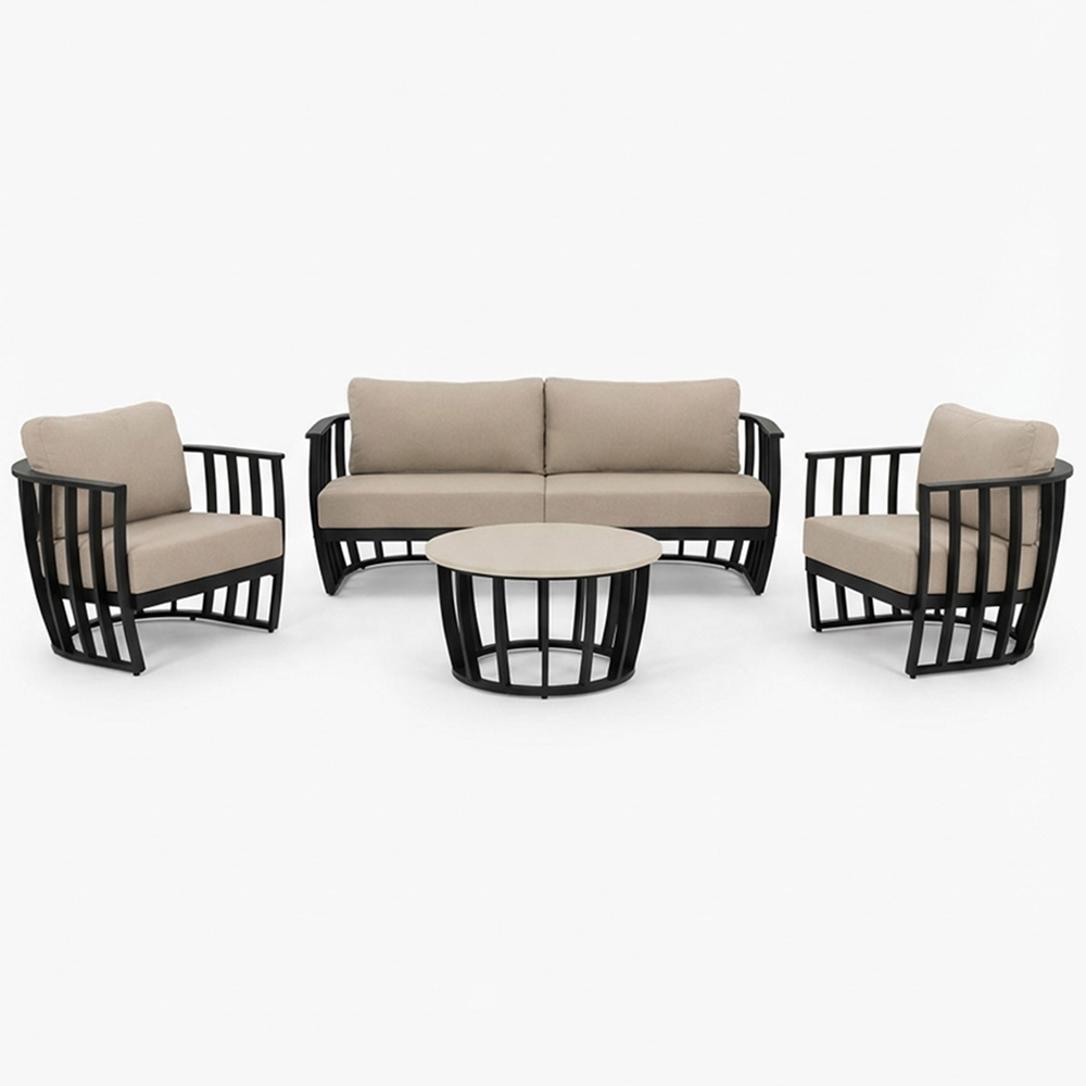 Royalcraft Lucca 5 Seater Black Lounging Set Image 2