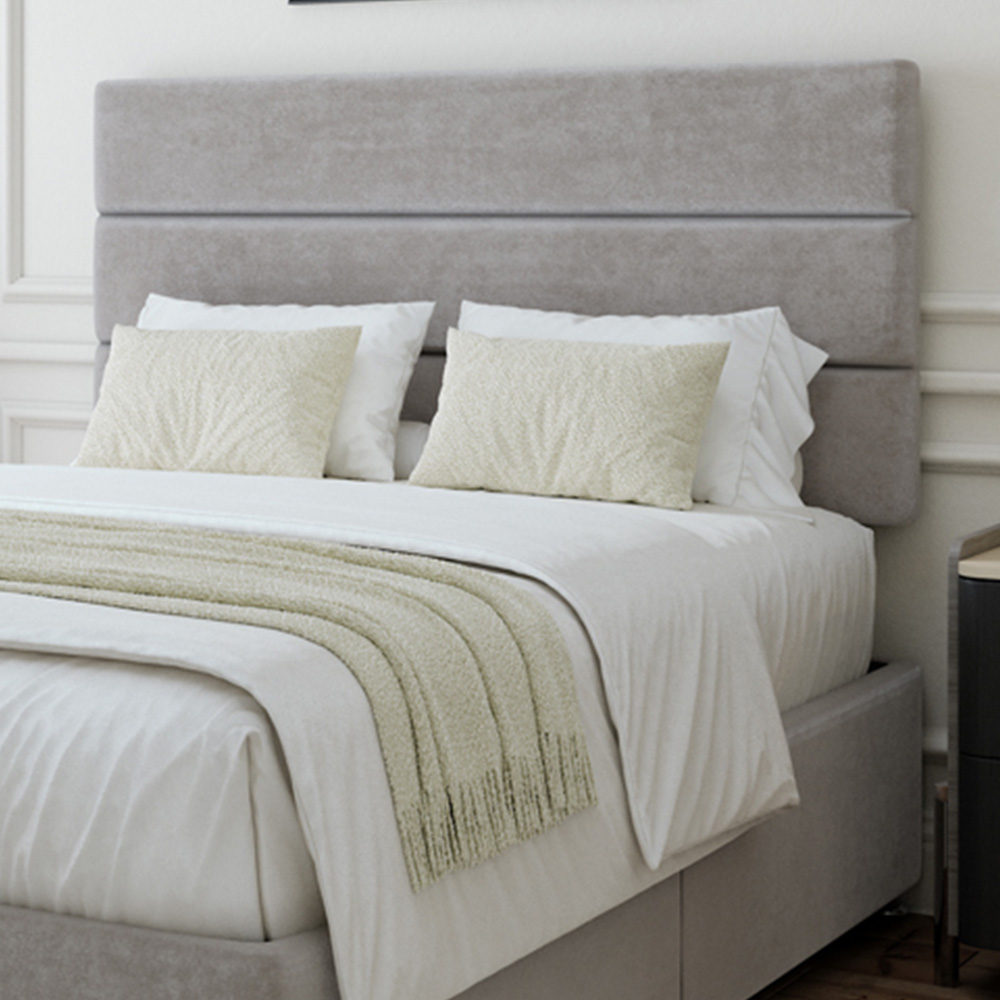 Bedmaster King Size Seal Grey Naples Velvet Divan Base Image 2