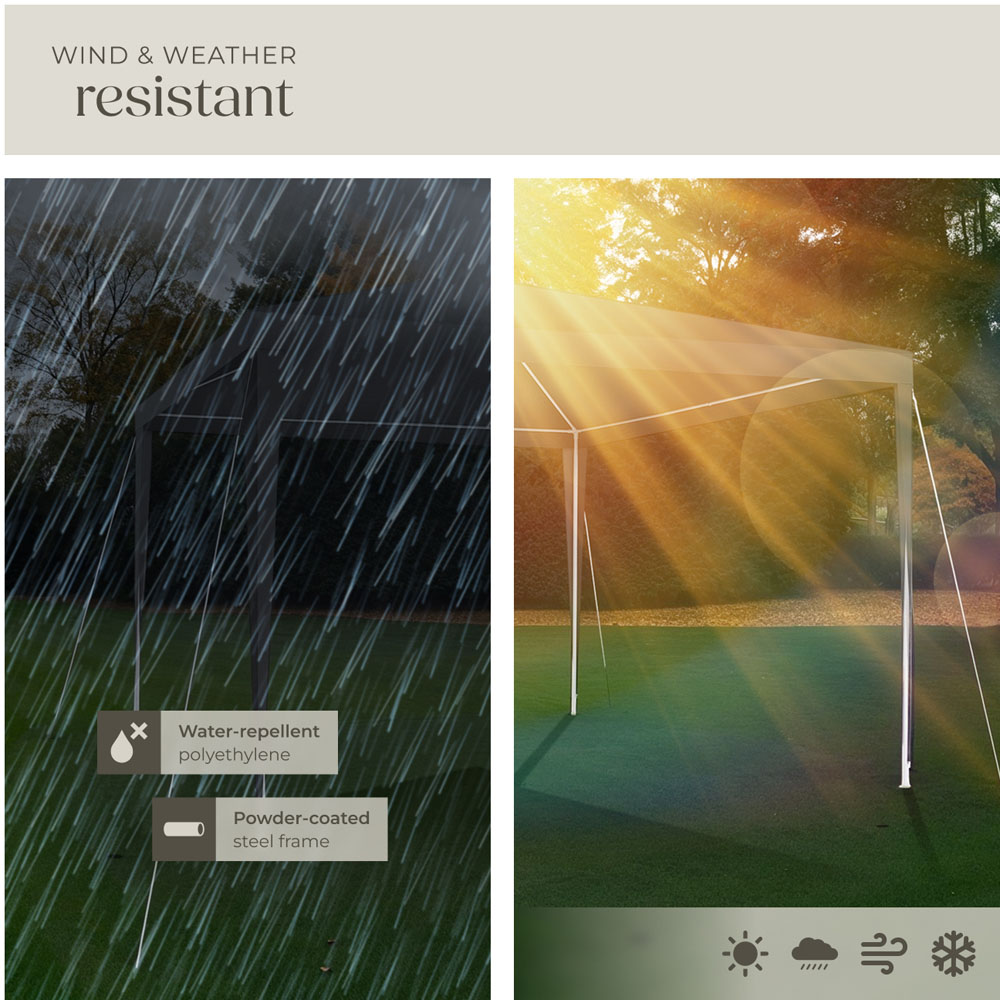 tectake Farah 3 x 3m Grey Gazebo with Plug In System Image 4