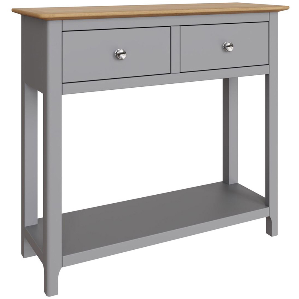 FWStyle Taberno 2 Drawer Dove Grey Hallway Console Table Image 2