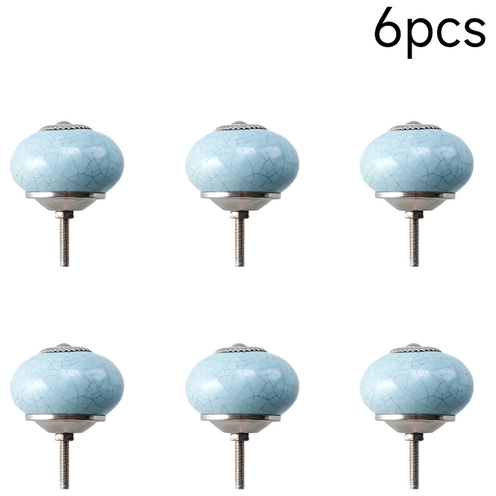 Living and Home Classic Ceramic Furniture Knob with Crackle Finish 6 Pack Image 2