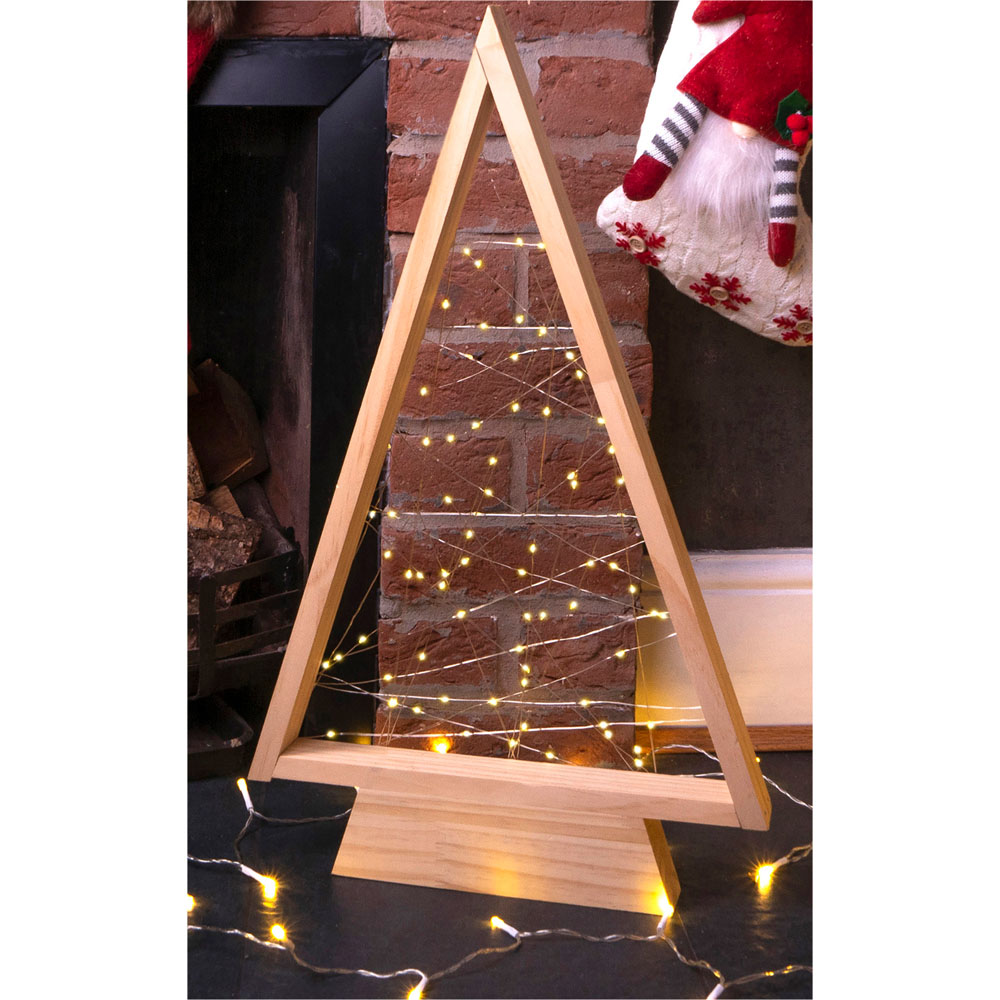 St Helens LED Wooden Self Assemble Xmas Tree 63cm Image 3