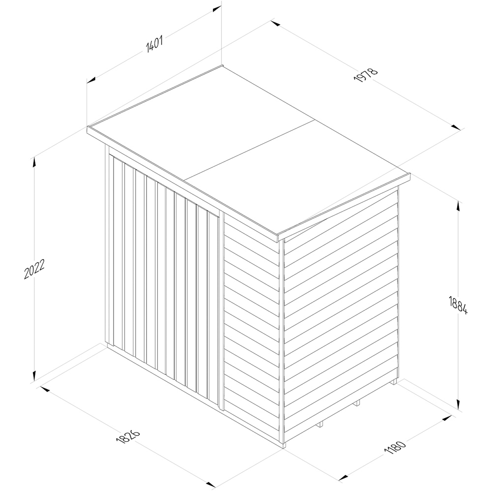 Forest Garden 4LIFE 6 x 4ft Double Door Pent Shed Image 9