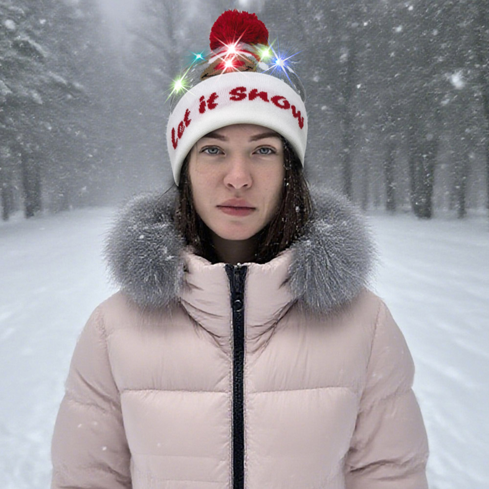 Noel Square Grey Let It Snow Xmas Hat Image 2