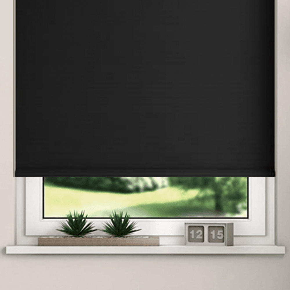 New Edge Blinds Blackout Roller Blinds Black 75cm Image 3