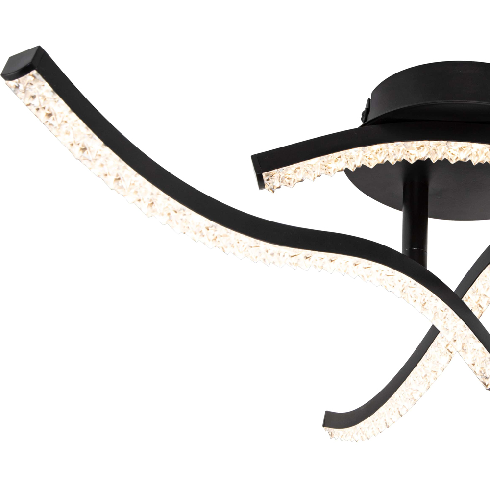 Cosylyte Kenworth 3 Light Matt Black Wavy Beaded LED Ceiling Light Image 3