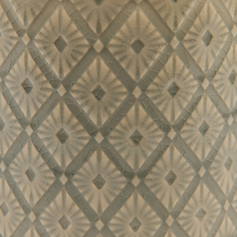 Patterned Glazed Ceramic Pot Champagne 17cm Image 4