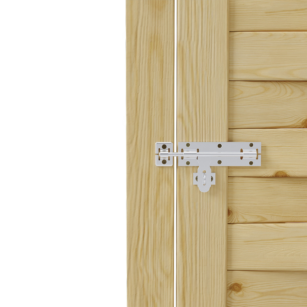 Living and Home Wooden Garden Hollow-Out Top Gate with Door Latch 70.8 x 35.4 inch Image 5