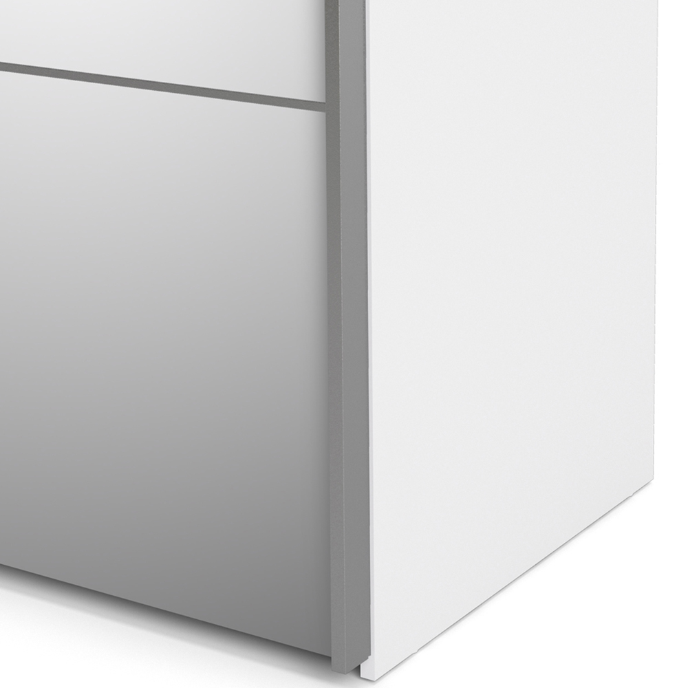 Verona 2 Door 5 Shelf White Mirrored Sliding Wardrobe Image 7