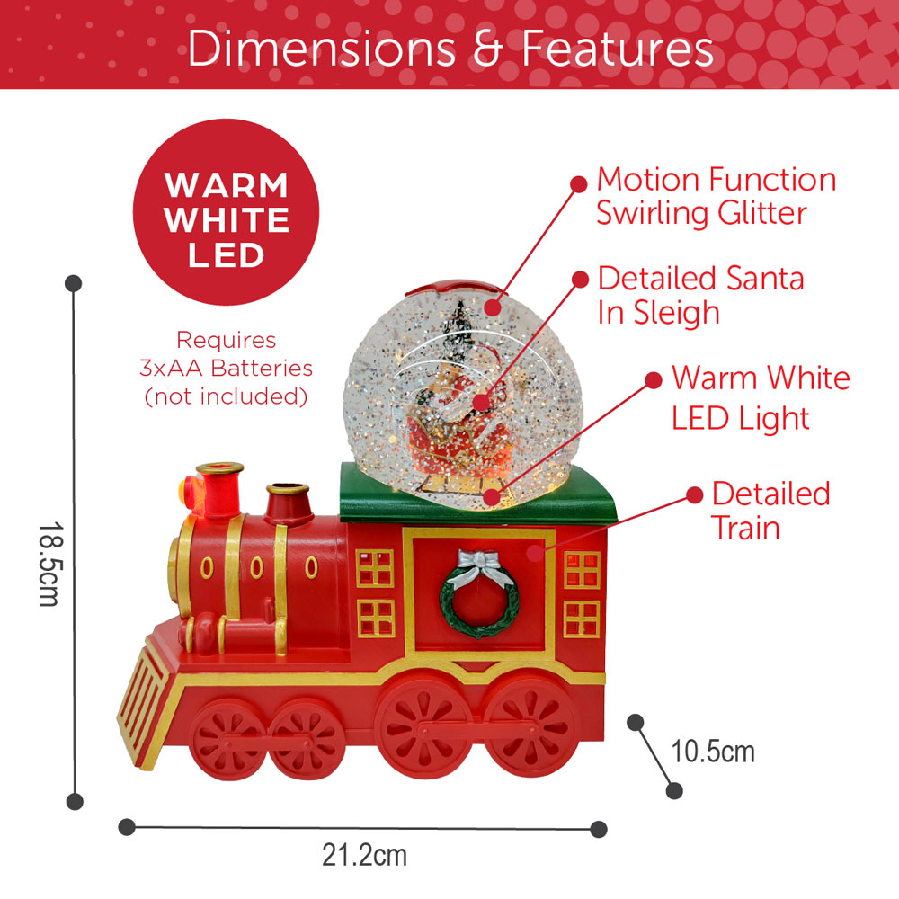 The Christmas Workshop LED Santa on Train Snow Globe Image 9