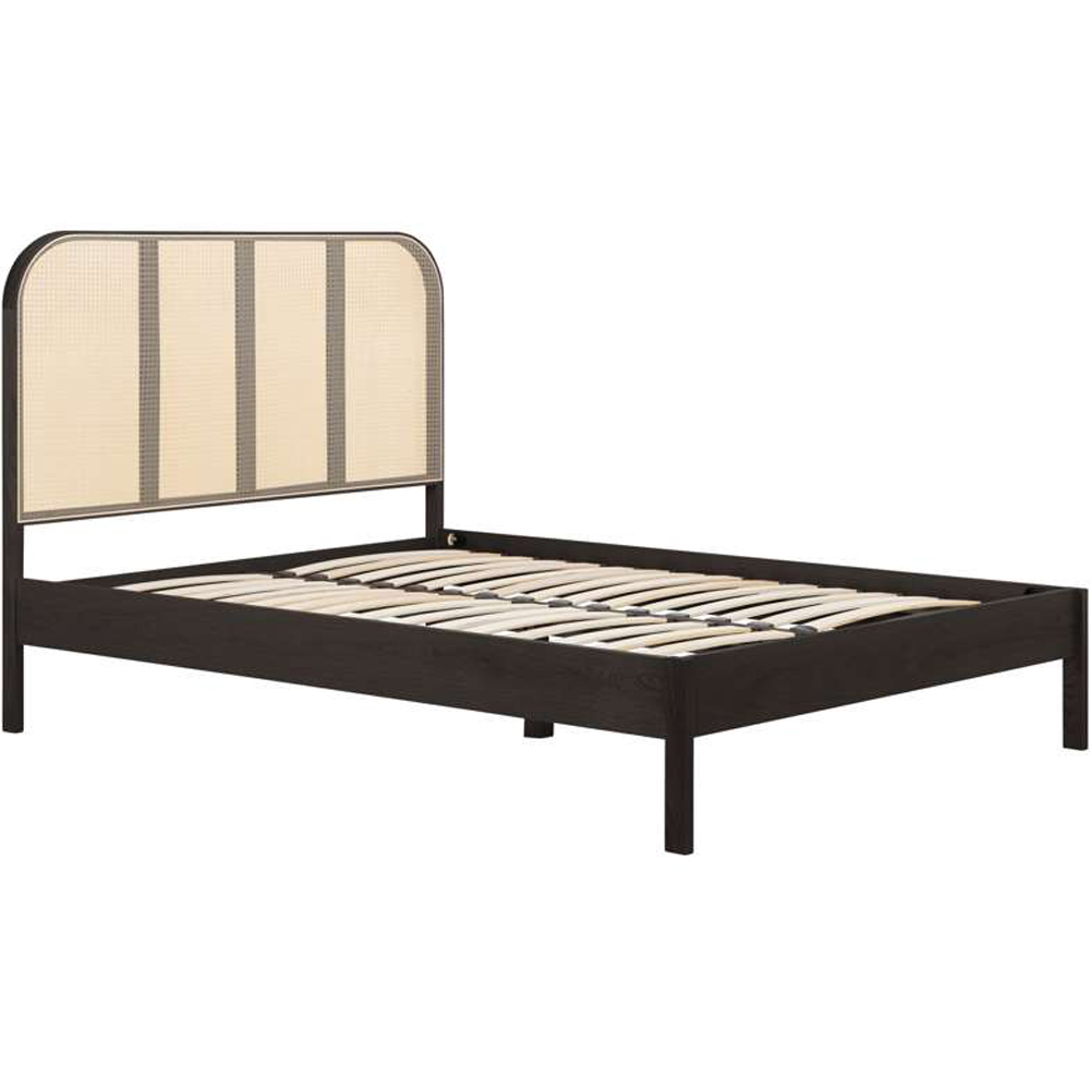 Birlea Margot Super King Size Black Bed with Rattan Headboard Image 2