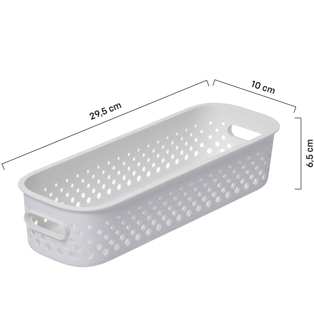 SmartStore Essence White Slim Organiser Storage Basket 1.3L 3 Pack Image 9