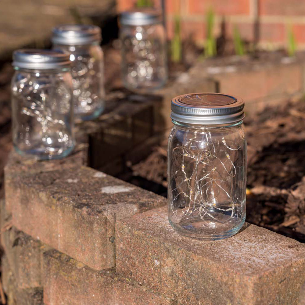 ValueLight Solar Jam Jars with Integrated LED Fairy Light Pack of 2 Image 4