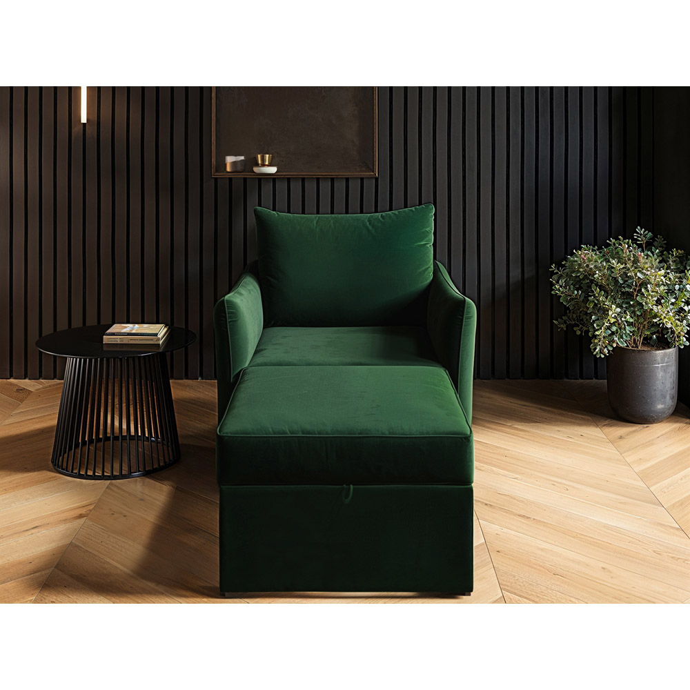 Solace+Co Skyler Bottle Green Velvet Armchair Bed Image 5