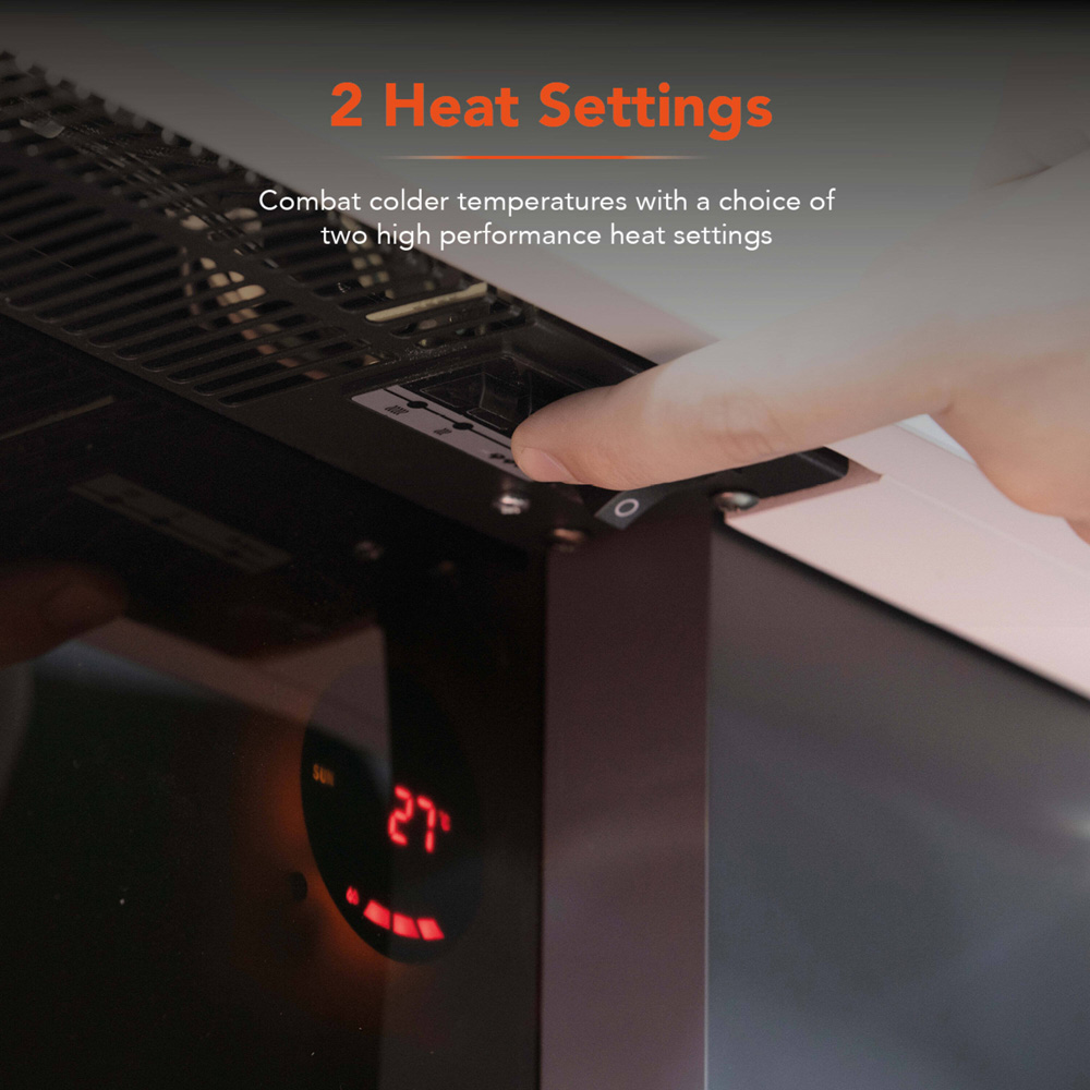 Warmlite Hingham White and Grey Wall Mounted Fireplace Suite with Downlights 2000W 52 inch Image 3