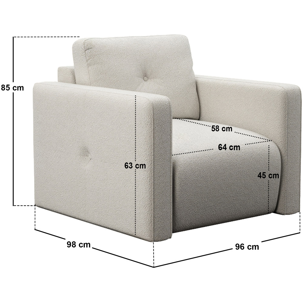 Solace+Co Wilfie Beige Chenille Armchair Image 7