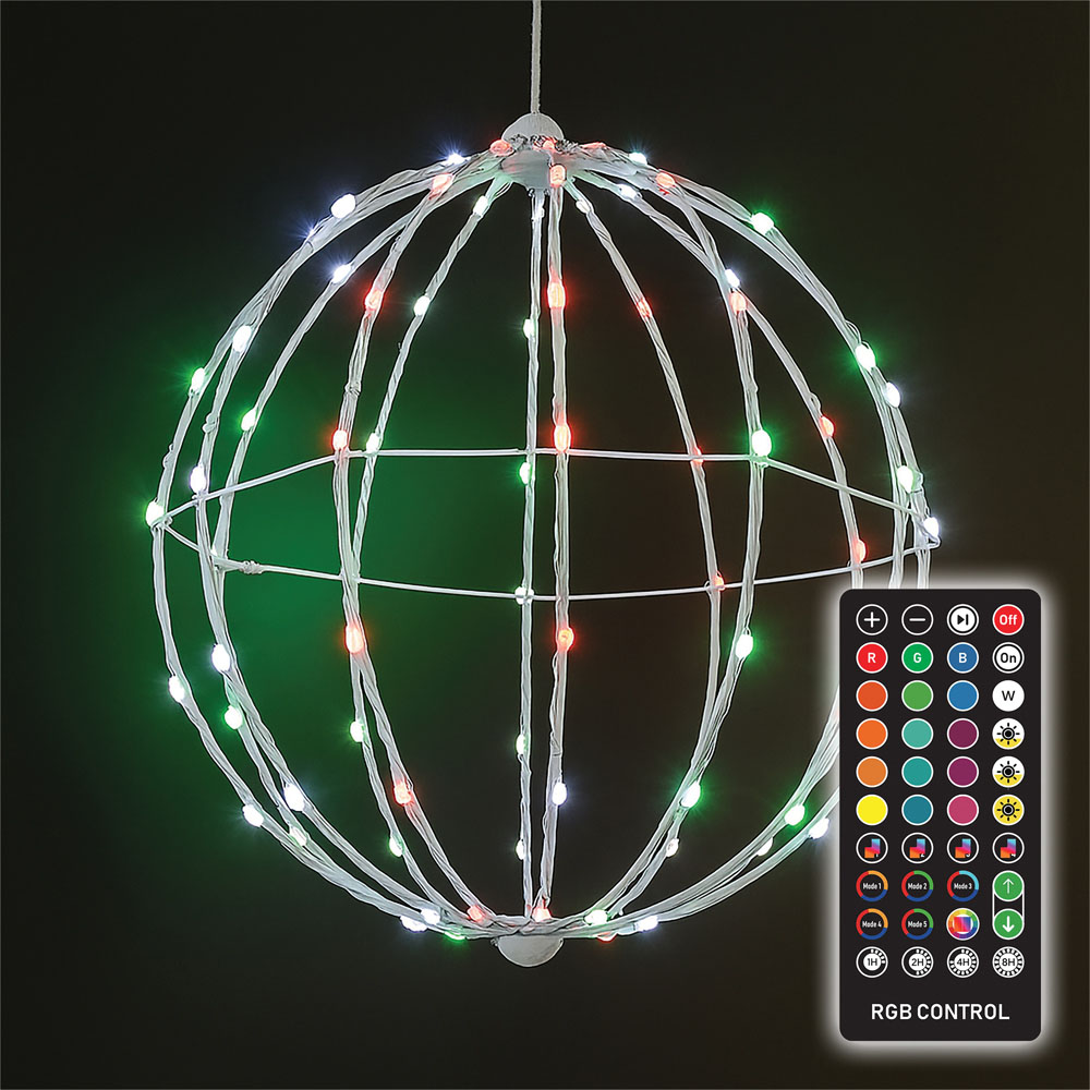 Xmas Haus White RGB Mini Seed LED Smart Foldable Ball Light with Remote 40cm Image 3