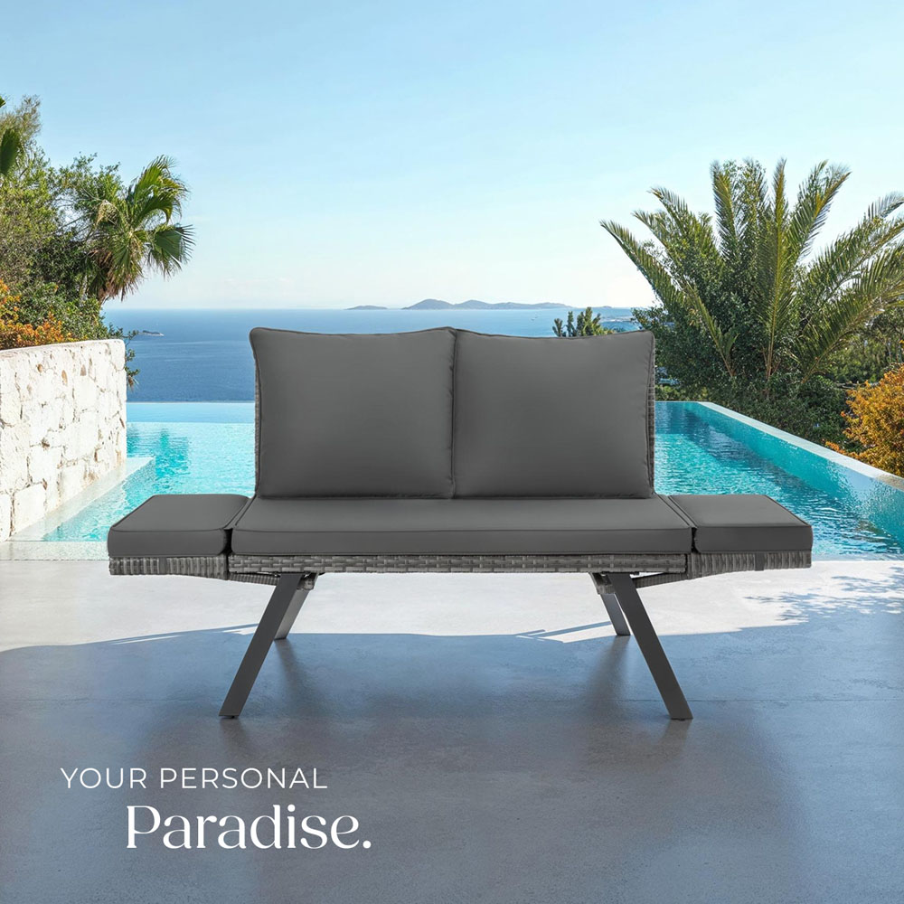tectake Sintra Grey Multi Functional Garden Sofa Image 8