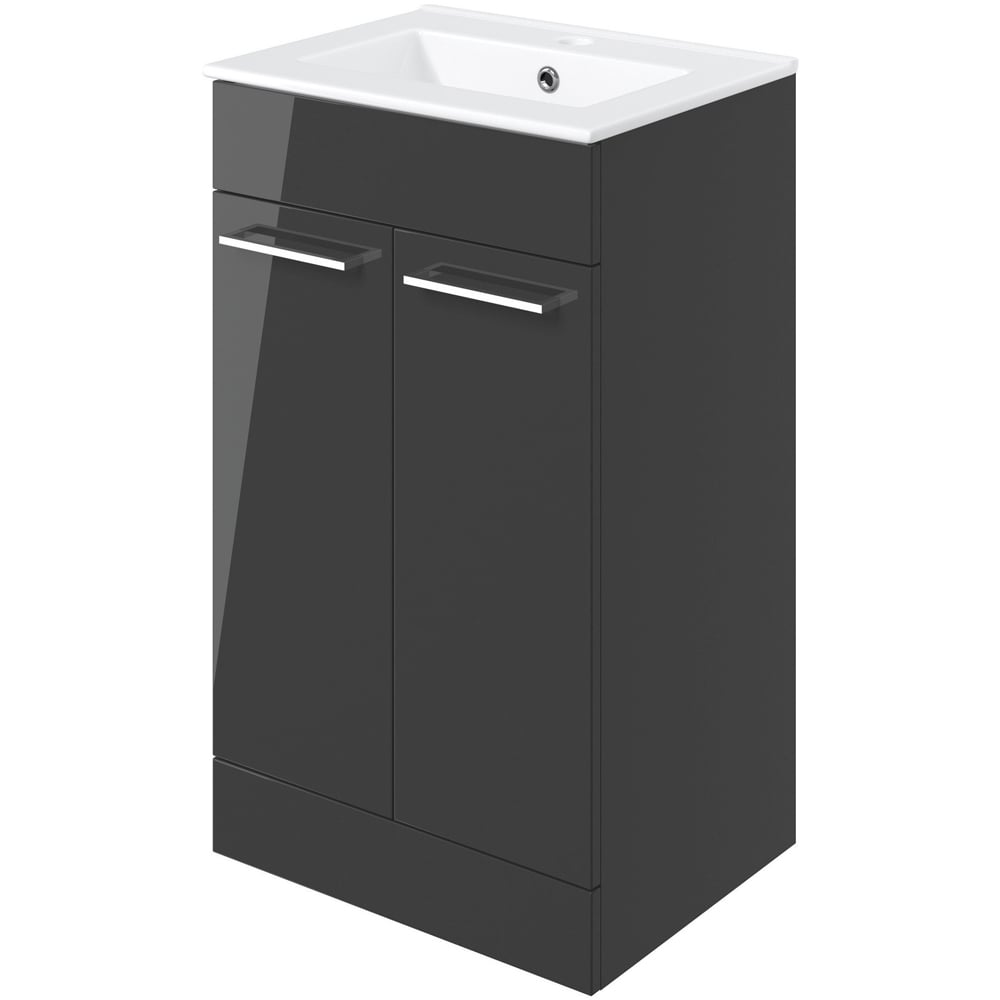 Bathstore Milford 2 Door Anthracite Floor Standing Basin Unit 510mm Image 3