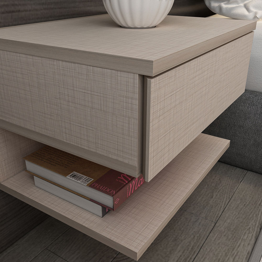 Decorotika Vivid White Minimalist Floating Nightstand Image 7