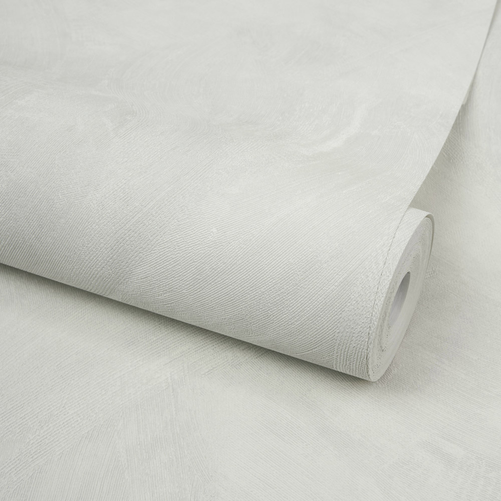 Grandeco Serra Rustic Limewash Chalk Distressed Plaster Effect Textured Light Grey Pearl Wallpaper Image 2